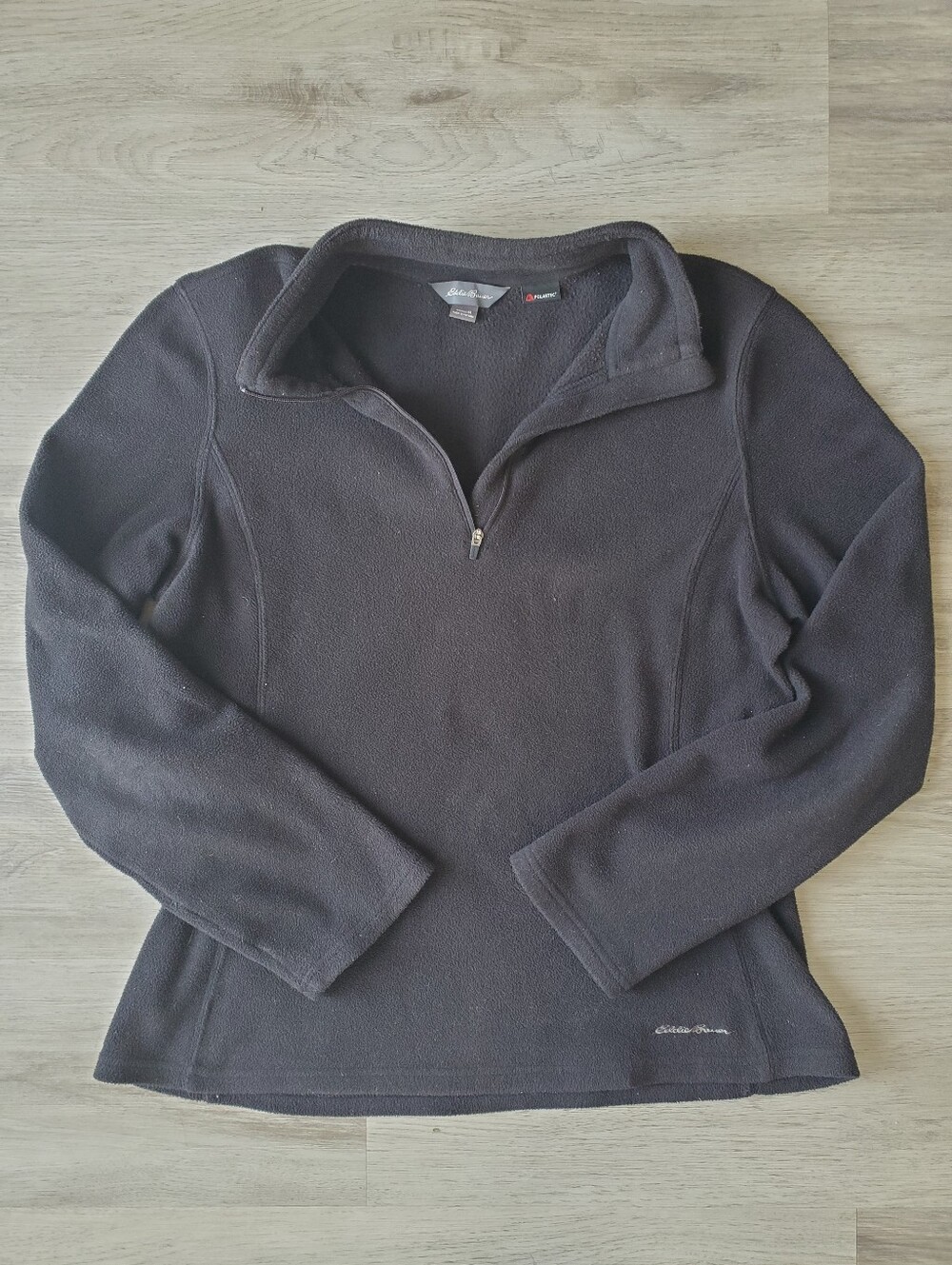 2/$20🌟 Size M - Women's Black Fleece Pullover Quarter Zip - Eddie Bauer